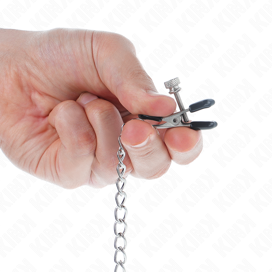 img_214792_a20472f72171fba8010211fddef89dee_1.png KINK - MORSETTI PER CAPEZZOLI A CATENA PIATTA ARGENTO 34 CM