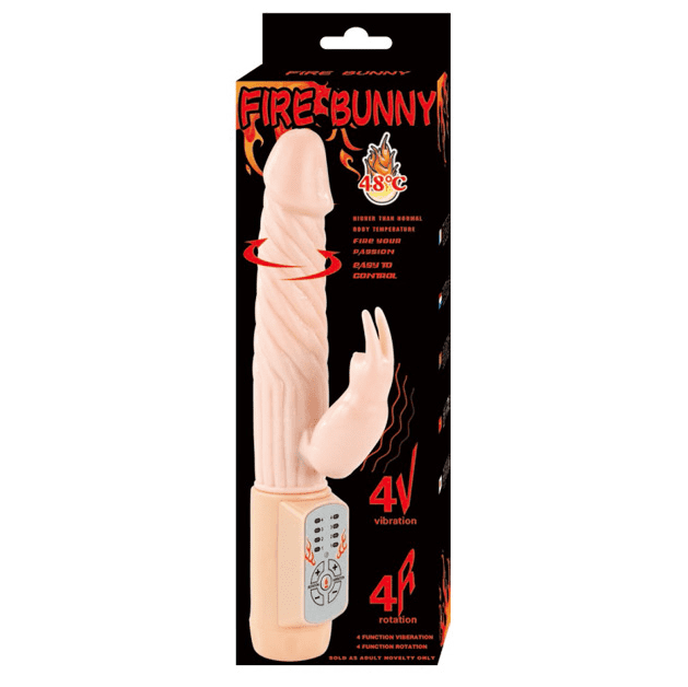 VIBRATORE ROTANTE RISCALDABILE FIRE BUNNY