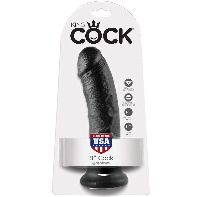 KING COCK 8" PENE NERO 20.3 CM