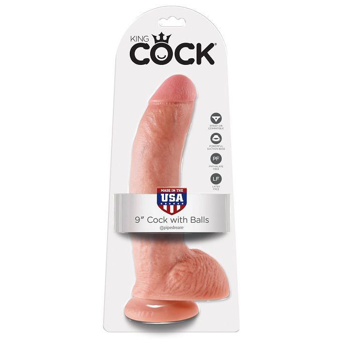 KING COCK 9 "PENE COLOR CARNE CON PALLINE 22,9 CM