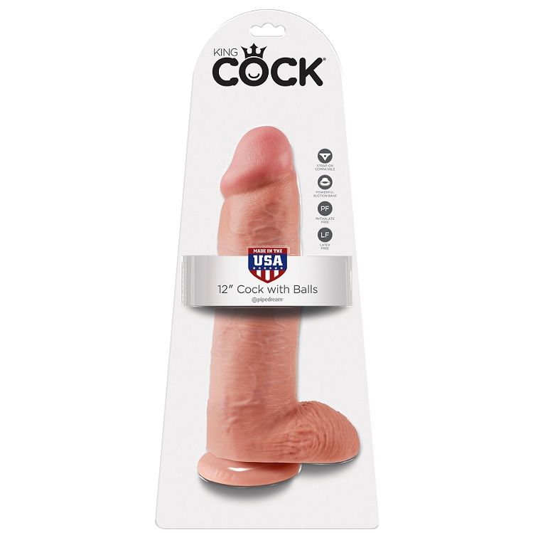 KING COCK 12 "PENE COLOR CARNE CON PALLINE 30,48 CM