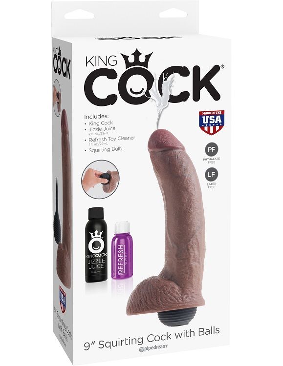 KING COCK PENE REALISTICO EYACULADOR MARRON 22.86CM