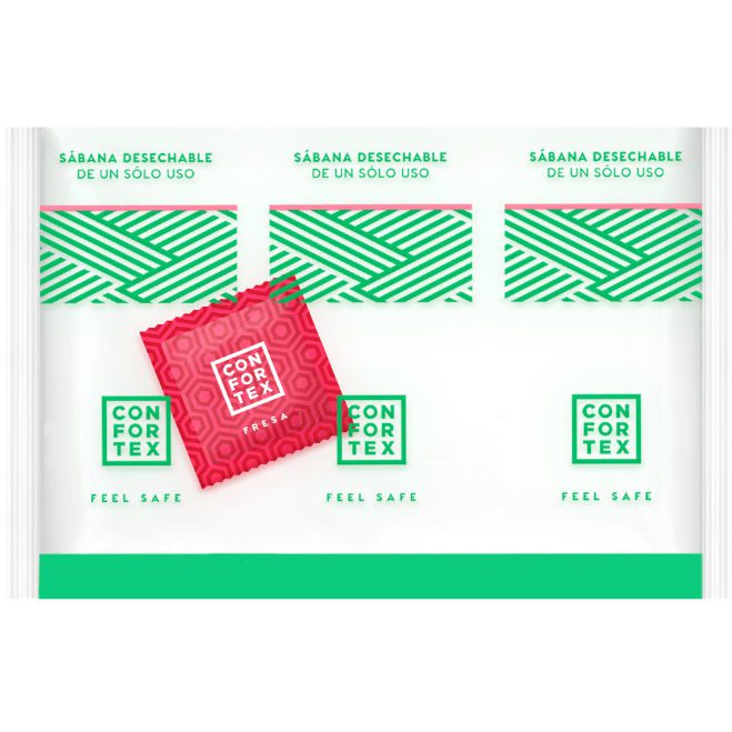 LENZUOLO IGIENICO MONOUSO CONFORTEX, SACCA SINGOLA + PRESERVATIVO FRAGOLA