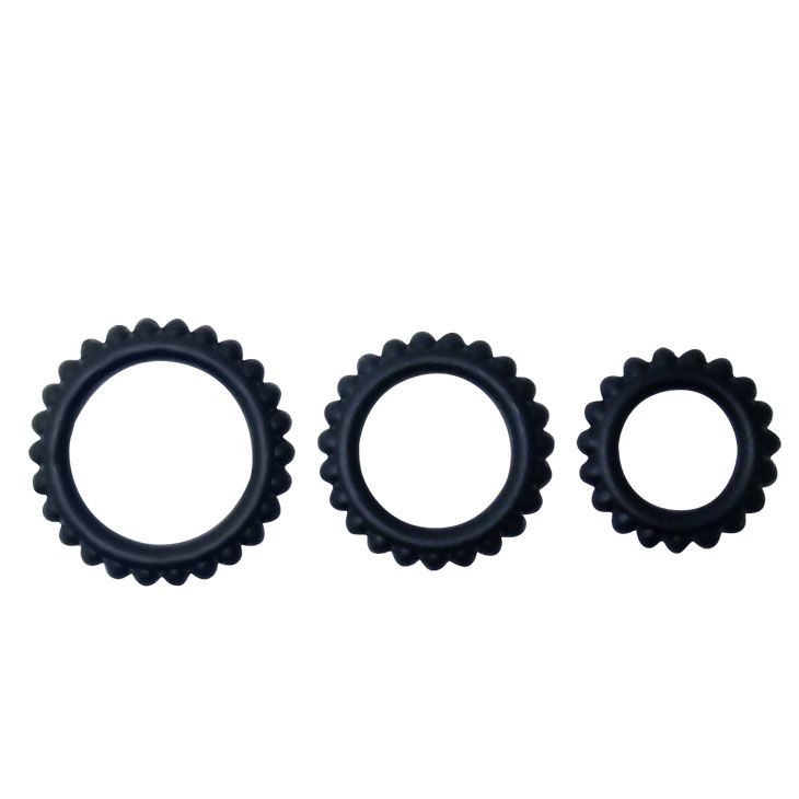 SET 3 ANELLI FALLICI BAILE TITAN - NERI - 2.8 + 2.4 + 1.9 CM