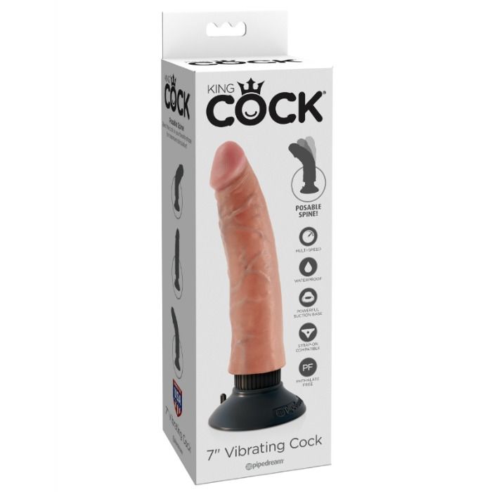 KING COCK 17,78 CM VIBRANTE PENE COLOR CARNE