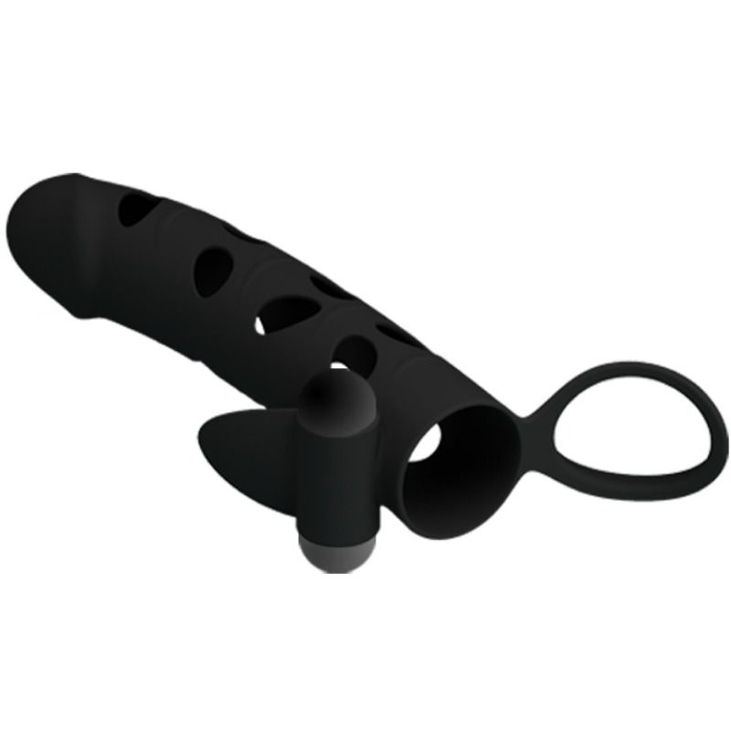 MANICOTTO VIBRANTE PER STIMOLARE PENE E CLITORIDE PRETTY LOVE IN SILICONE - 15.2 CM