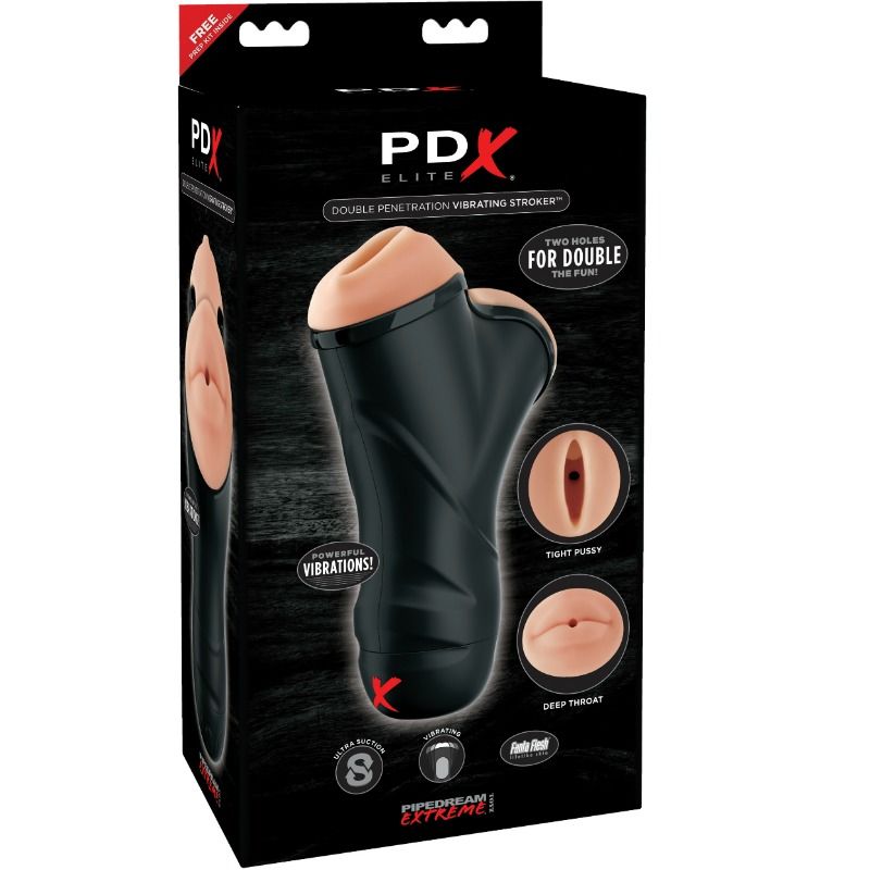 MASTURBATORE VIBRANTE A DOPPIA PENETRAZIONE PDX ELITE