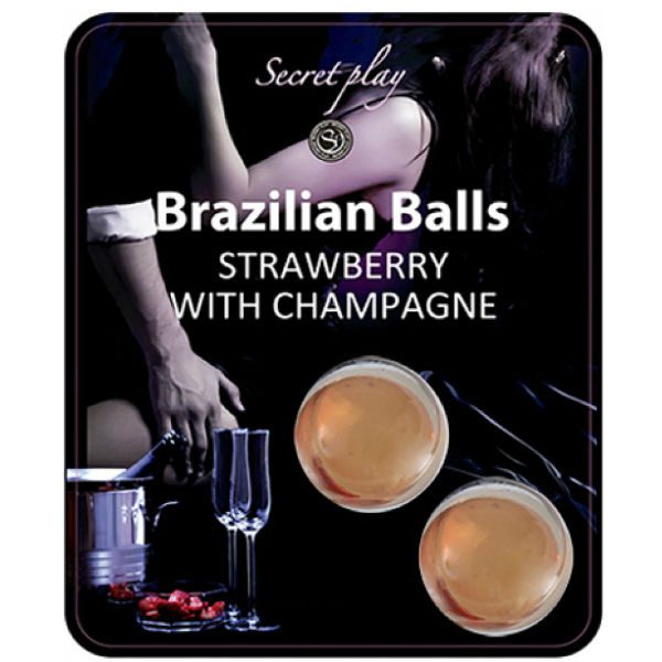 SET 2 PALLINE BRASILIANE FRAGOLE CON CAVA