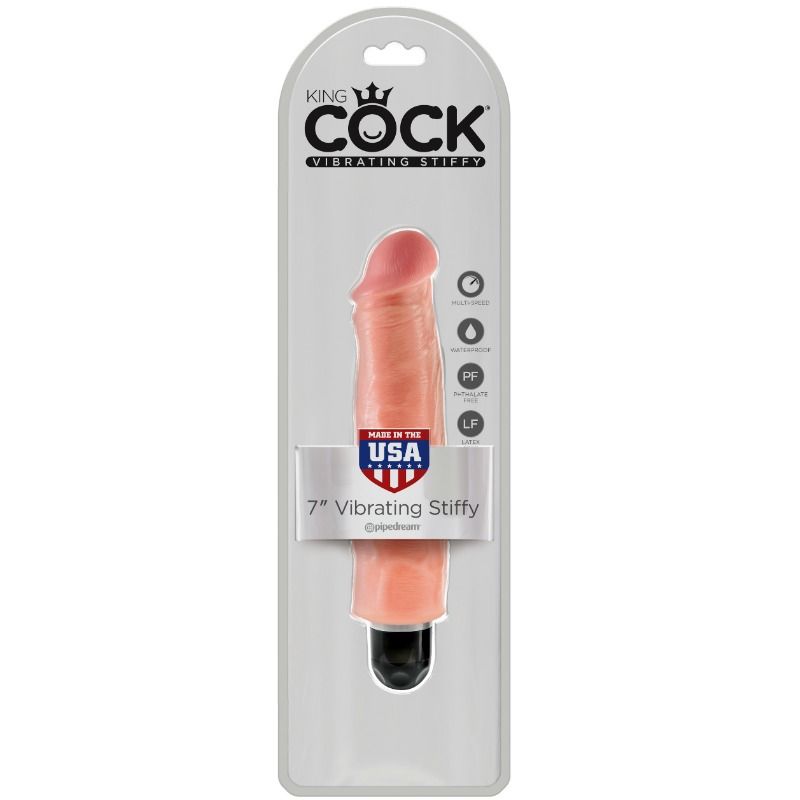 KING COCK 17,8 CM VIBRANTE RIGIDO - CARNE