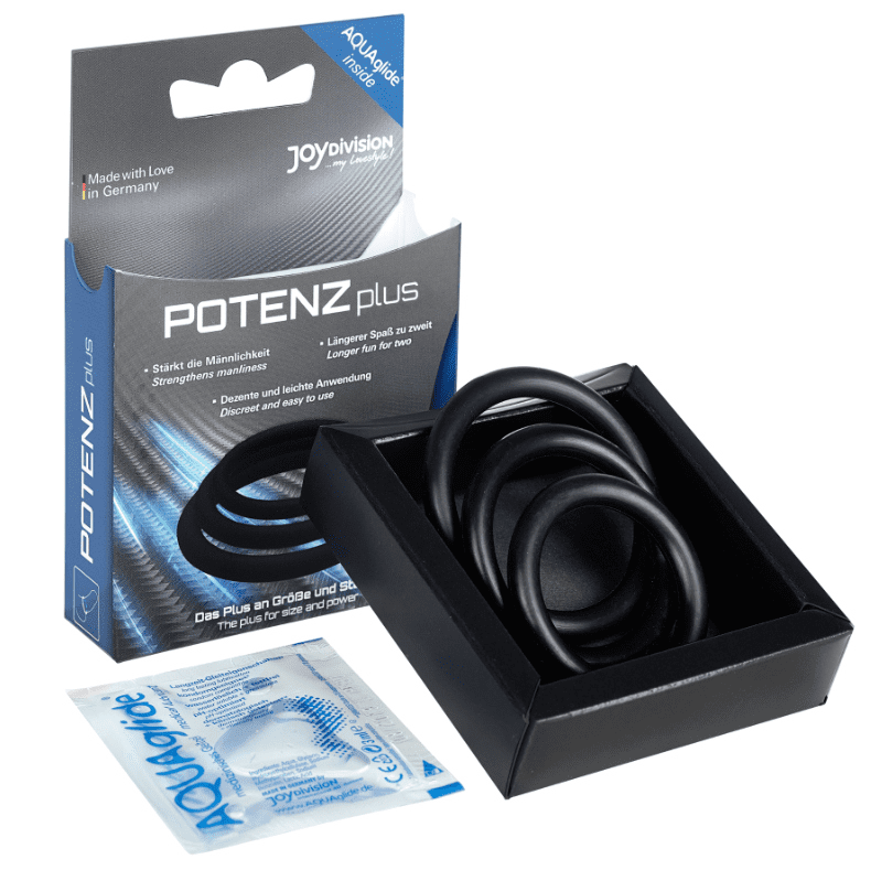 SET 3 ANELLI S-M-L POTENZ PLUS - NERO