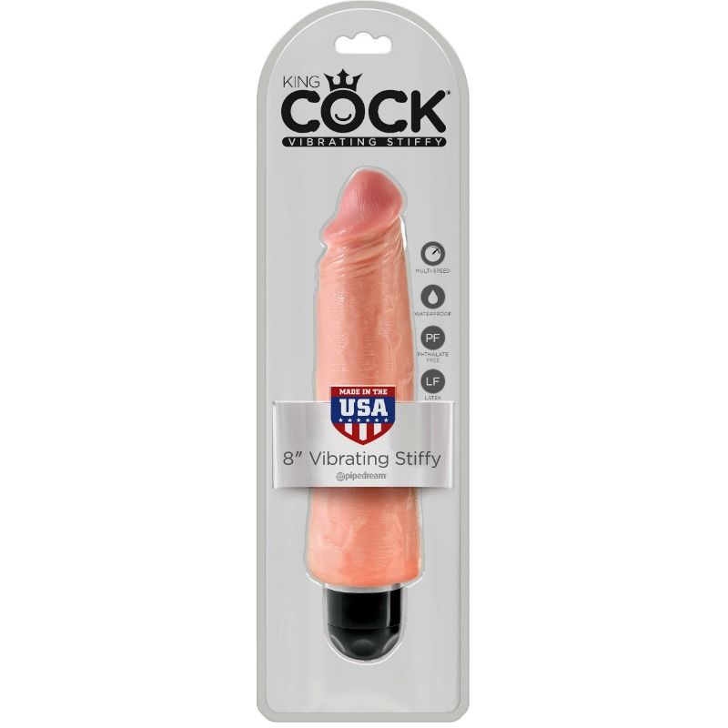 KING COCK 20,3 CM VIBRANTE RIGIDO - CARNE
