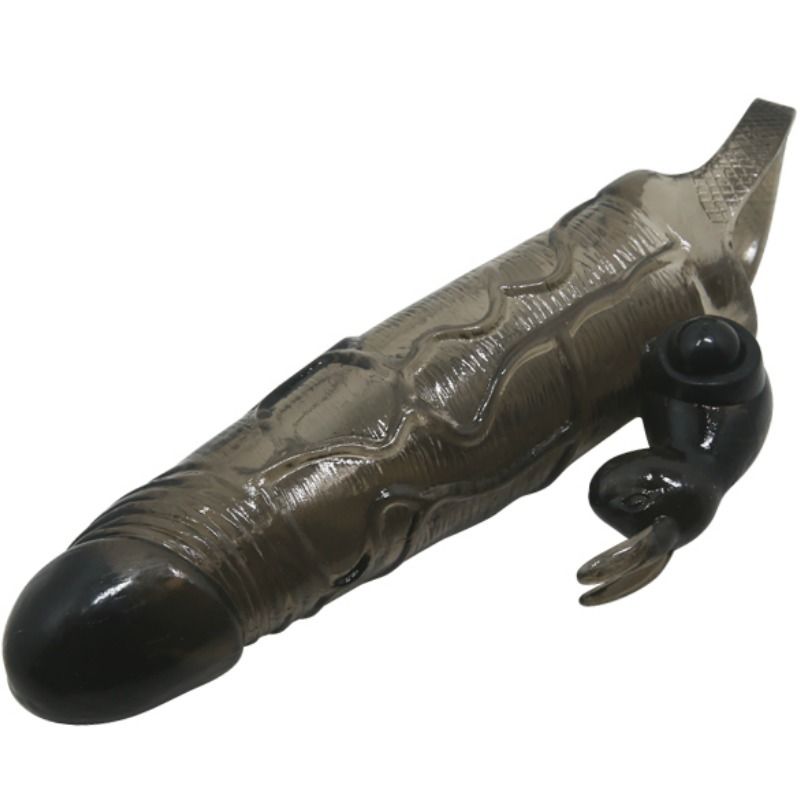 BRAVE MAN FUNDA REALISTICA PENE CON RABBIT 16.5 CM NERO