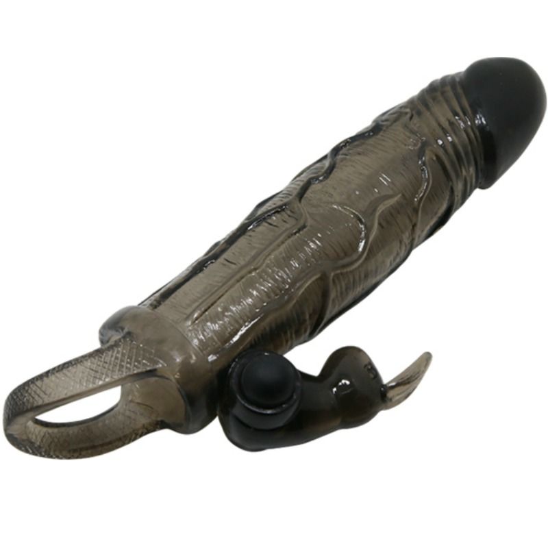 BRAVE MAN FUNDA REALISTICA PENE CON RABBIT 16.5 CM NERO