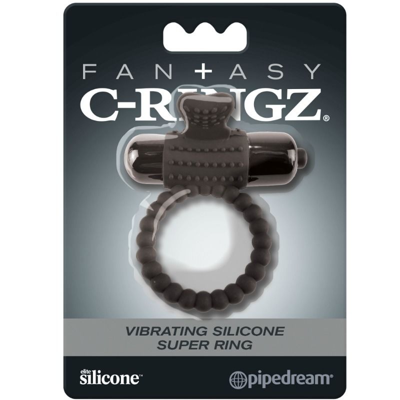 FANTASIA C-RING VIBRANTE IN SILICONE SUPER RING NERO