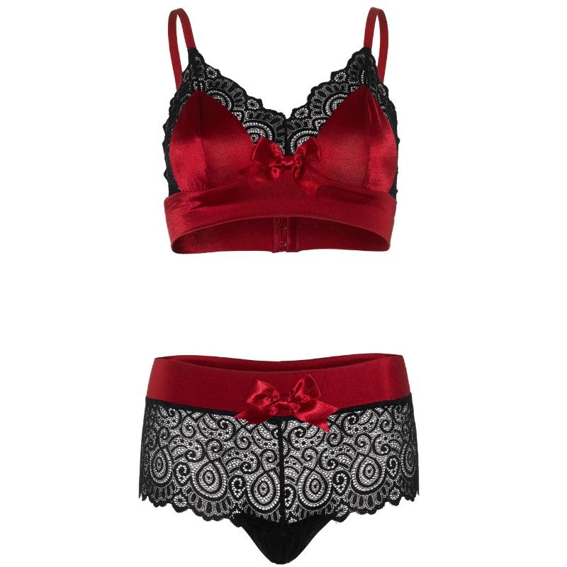 LEG AVENUE SET DOS PIEZAS ROJO Y NERO S/M
