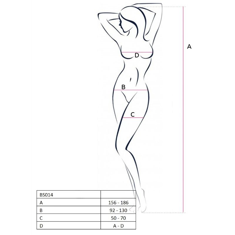PASSION WOMAN BS014 BODYSTOCKING BIANCO TAGLIA UNICA