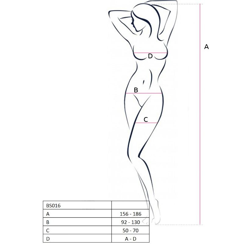 PASSION WOMAN BS016 BODYSTOCKING BIANCO TAGLIA UNICA