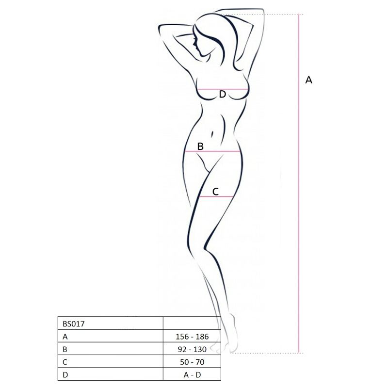 PASSION WOMAN BS017 BODYSTOCKING BIANCO TAGLIA UNICA