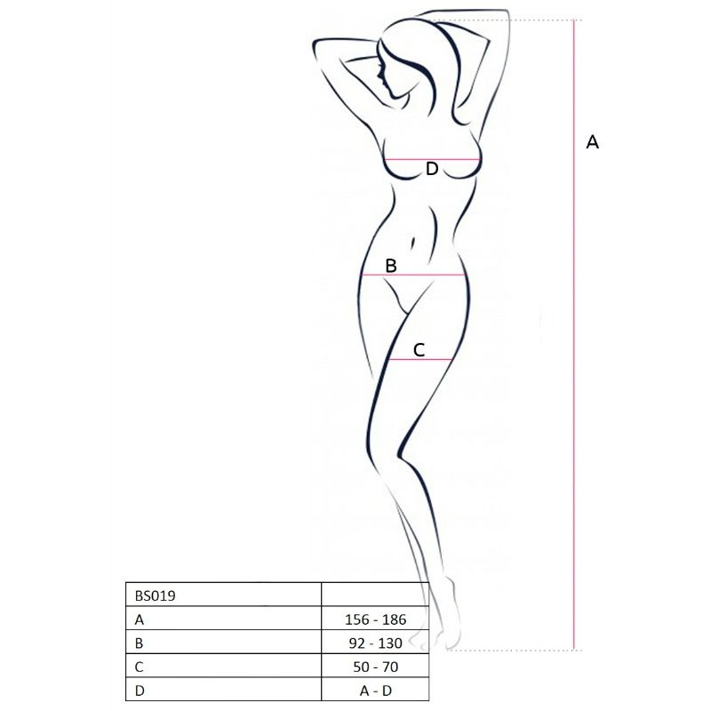 PASSION WOMAN BS019 BODYSTOCKING BIANCO TAGLIA UNICA