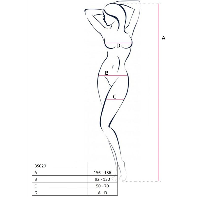 PASSION WOMAN BS020 BODYSTOCKING NERO TAGLIA UNICA