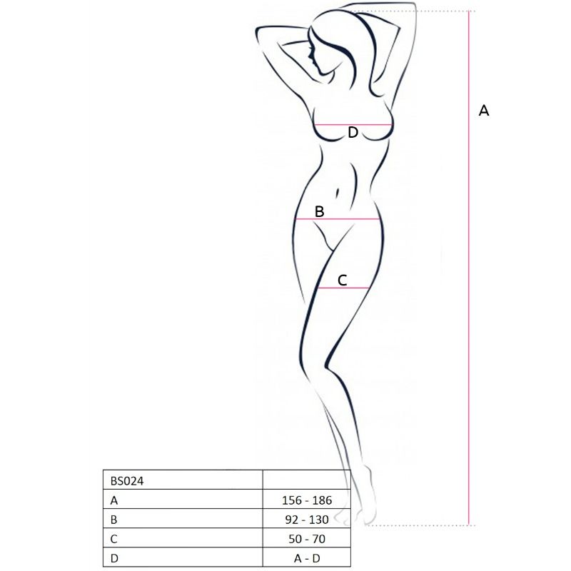 PASSION WOMAN BS024 BODYSTOCKING BIANCO TAGLIA UNICA