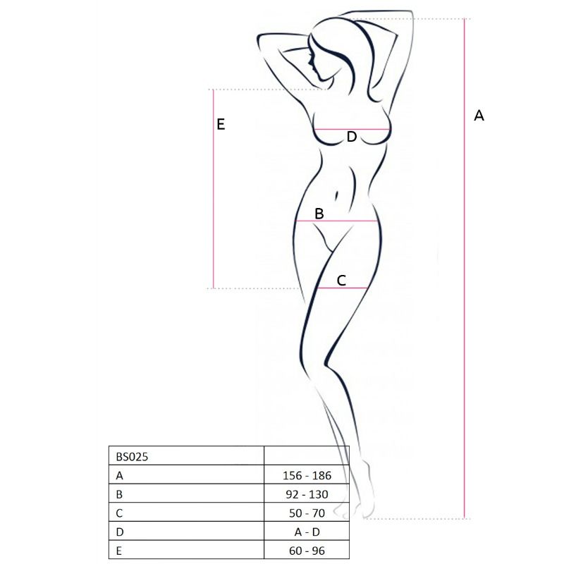 PASSION WOMAN BS025 ABITO BODYSTOCKING - NERO TAGLIA UNICA