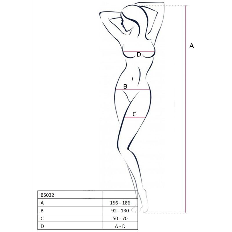 PASSION WOMAN BS032 BODYSTOCKING NERO TAGLIA UNICA