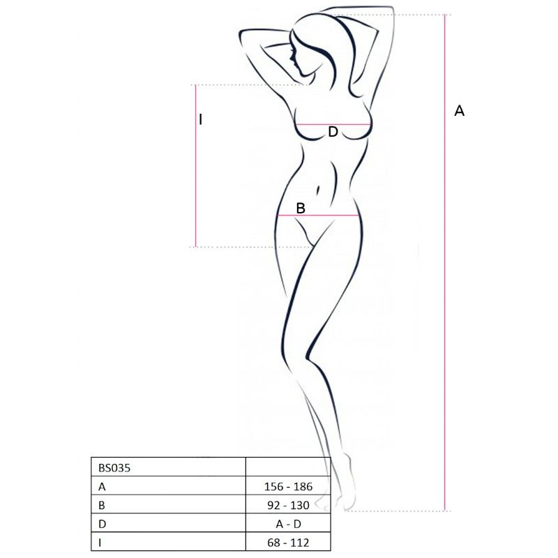 PASSION WOMAN BS035 BODYSTOCKING NERO TAGLIA UNICA