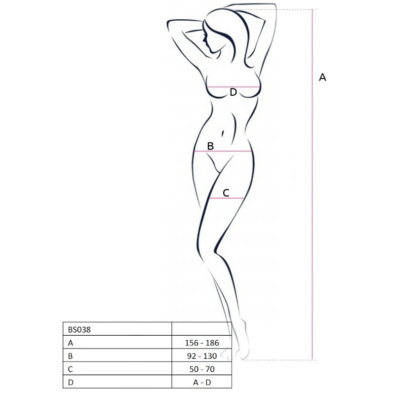 PASSION WOMAN BS038 BODYSTOCKING NERO TAGLIA UNICA