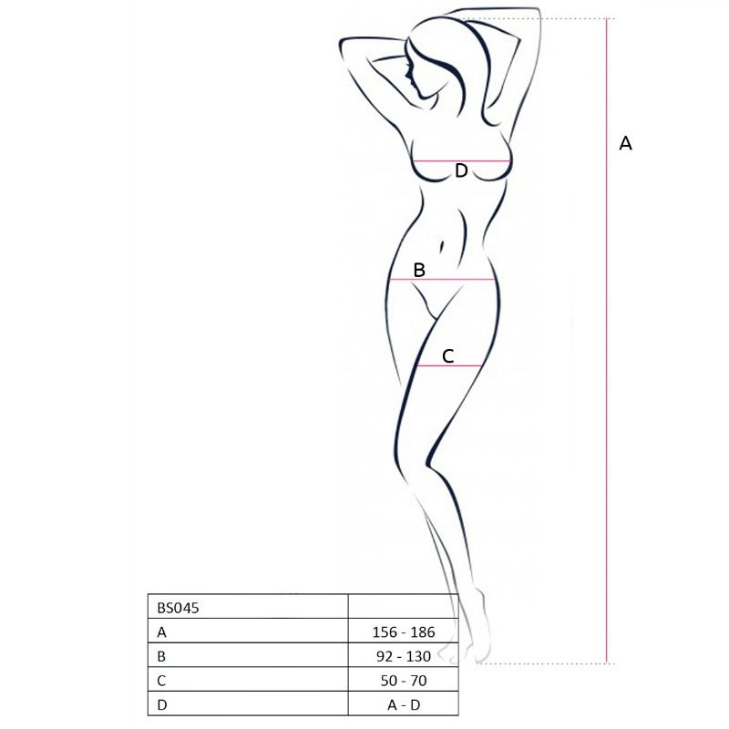 PASSION WOMAN BS045 BODYSTOCKING BIANCO TAGLIA UNICA