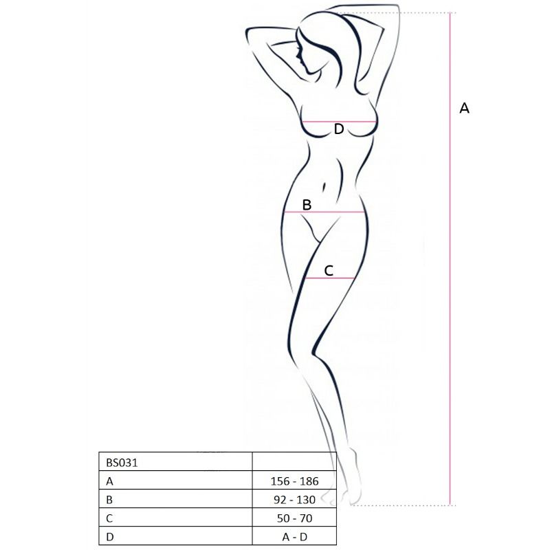 PASSION WOMAN BS031 BODYSTOCKING ROSSO TAGLIA UNICA