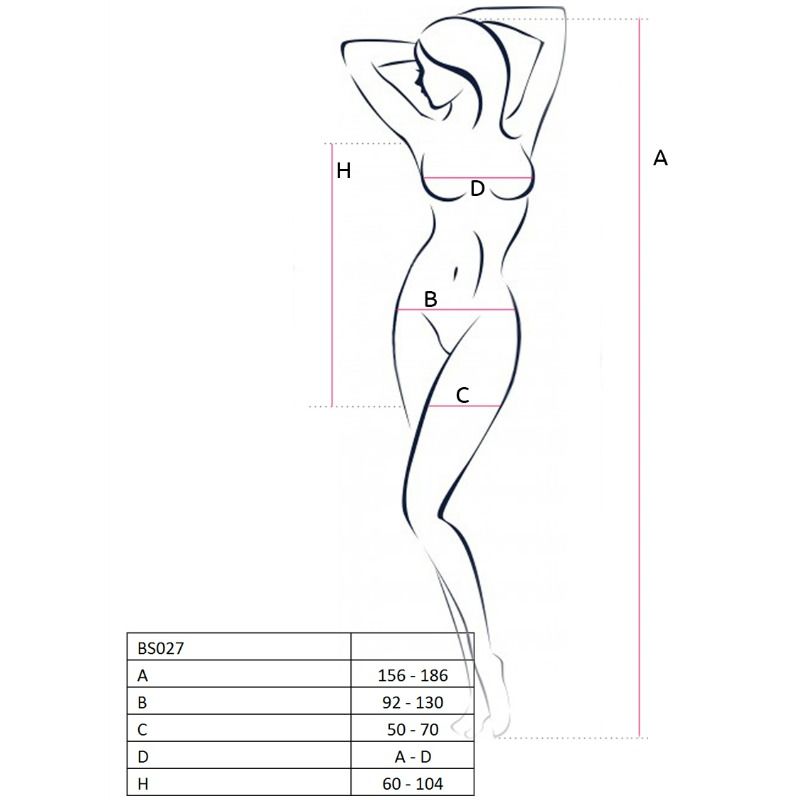 PASSION WOMAN BS027 ABITO BODYSTOCKING - NERO TAGLIA UNICA
