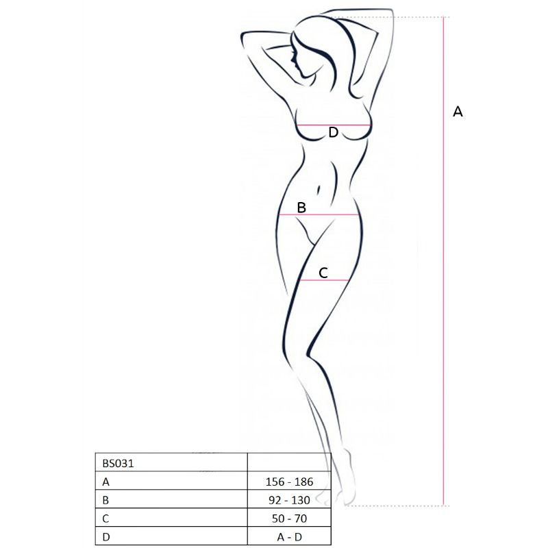 PASSION WOMAN BS031 BODYSTOCKING NERO TAGLIA UNICA