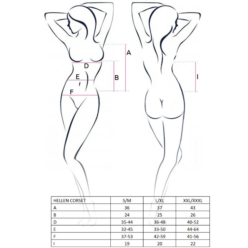 PASSION WOMAN HELLEN CORSET NERO TAGLIA S/M