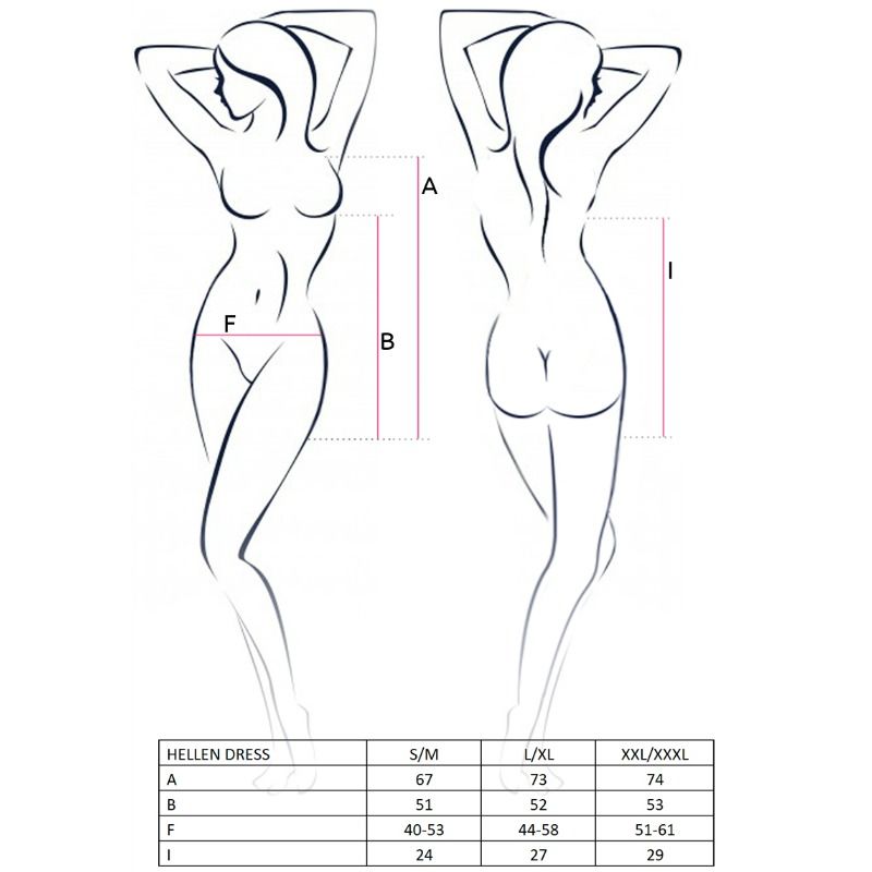 PASSION WOMAN HELLEN VESTIDO Y TANGA TAGLIA S/M