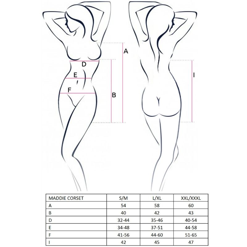 PASSION WOMAN MADDIE CORSET NERO TAGLIA S/M