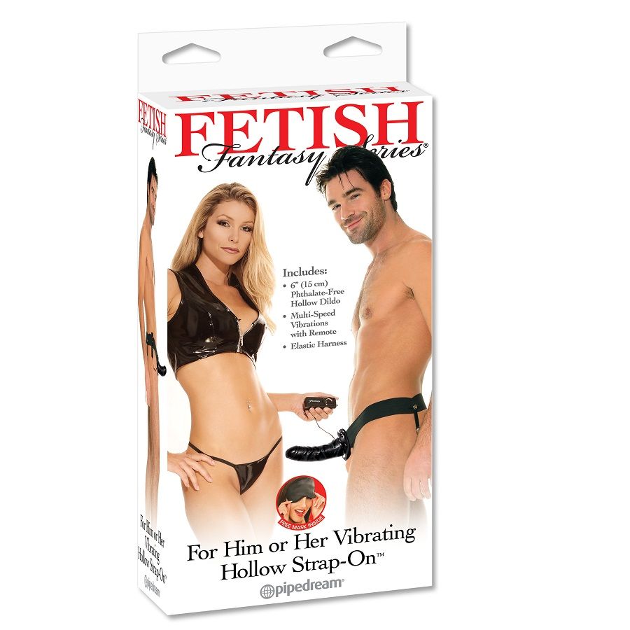 FETISH FANTASY VIBRANTE HOLLOW STRAP-ON PER LEI O LUI NERO