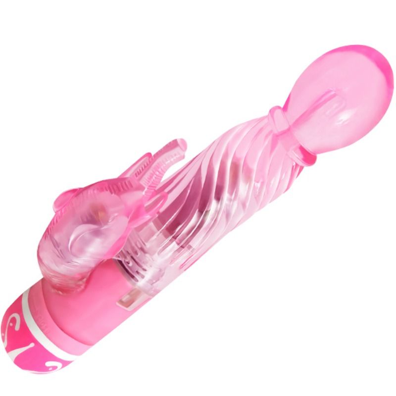 VIBRATORE MULTIVELOCITA CON STIMOLATORE COLORE ROSA