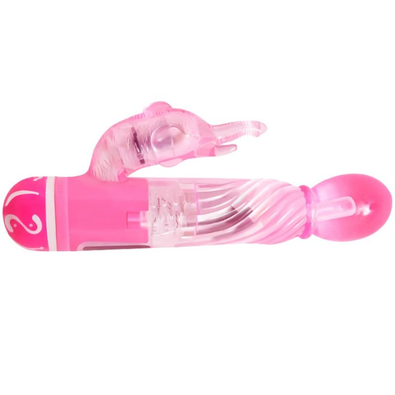 VIBRATORE MULTIVELOCITA CON STIMOLATORE COLORE ROSA