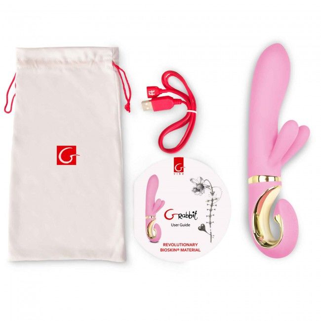 VIBRATORE PUNTO G TRE STIMOLAZIONI SIMULTANEE GRABBIT - ROSA