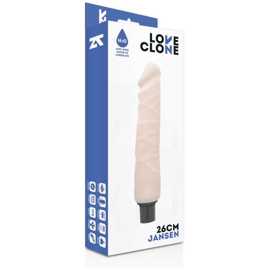 VIBRATORE AUTO LUBRIVAGINANTE LOVECLONE JANSEN 26CM