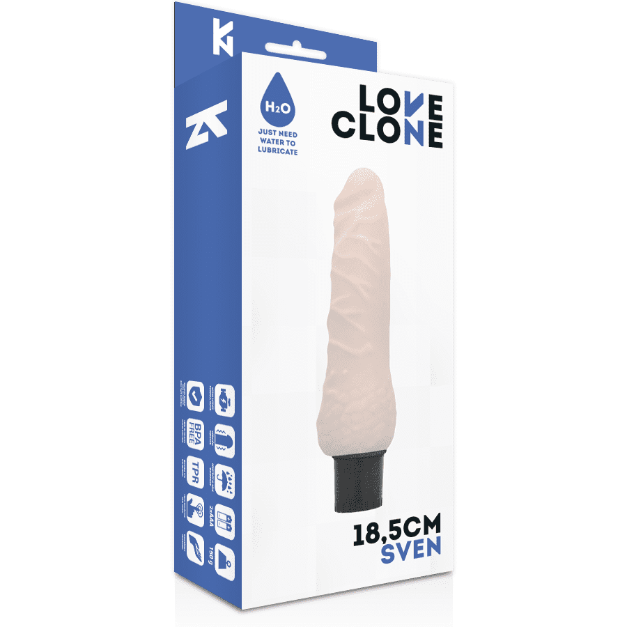 VIBRATORE AUTO LUBRIVAGINANTE LOVECLONE SVEN 18,5 CM