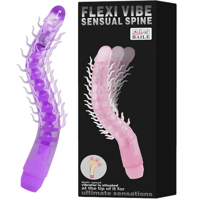 DILDO VIBRANTE FLEXI VIBE SENSUAL SPINE BENDABLE - LILLA 23.5 CM
