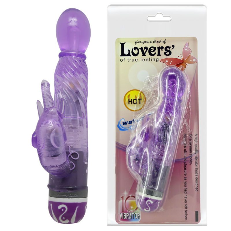 VIBRATORE MULTIVELOCITA CON STIMOLATORE COLORE LILLA