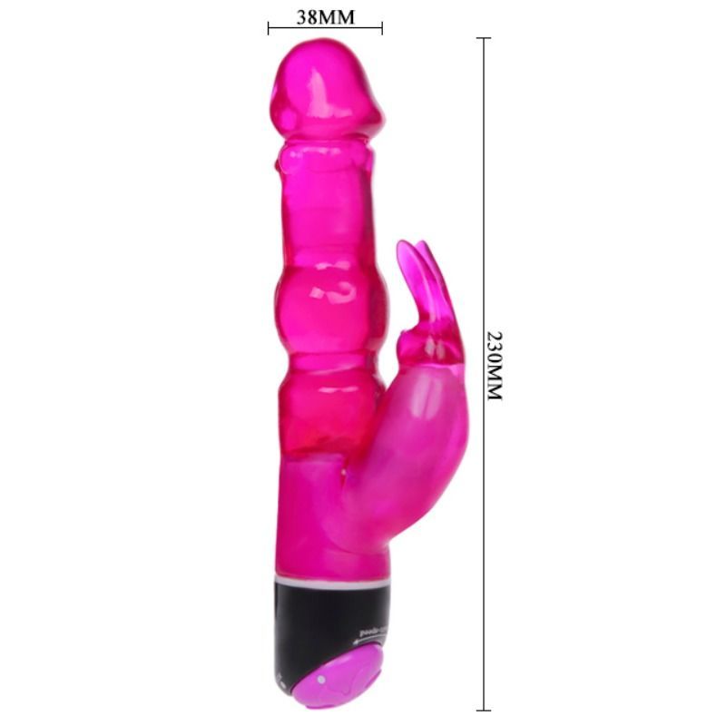 VIBRATORE CON RABBIT COLORE LILLA 23CM WAVES OF PLEASURE FANTASY