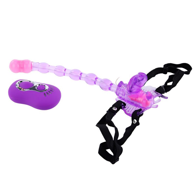 VIBRATORE CON STRAP-ON A FARFALLA BAILE - LILLA