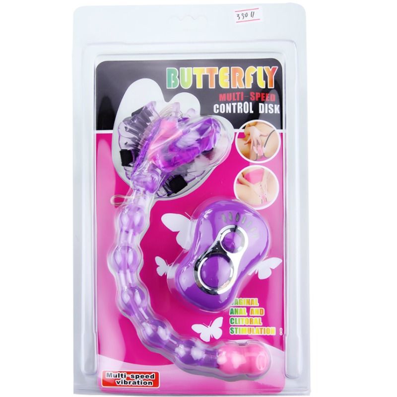 VIBRATORE CON STRAP-ON A FARFALLA BAILE - LILLA