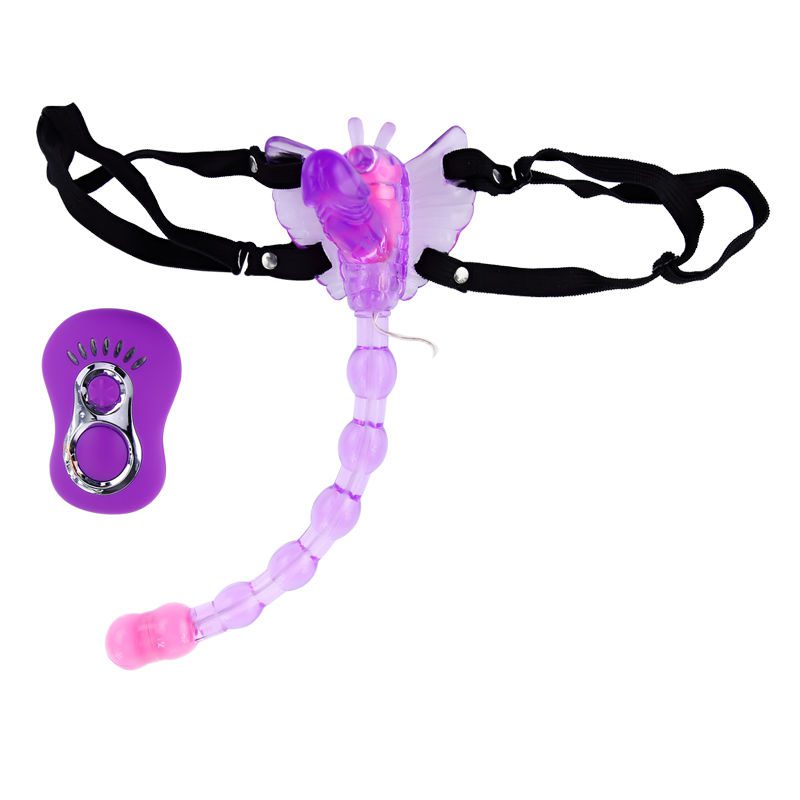 VIBRATORE CON STRAP-ON A FARFALLA BAILE - LILLA