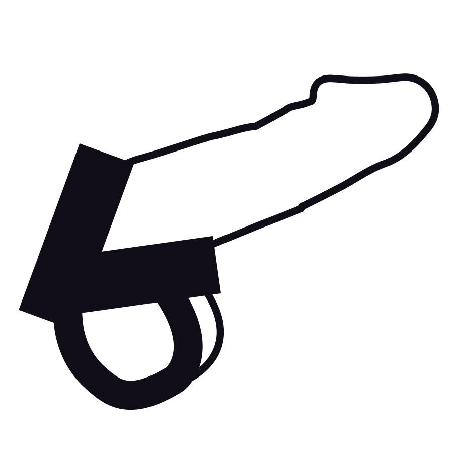 ANELLO PENE BASE TESTICOLI IN PELLE NERA