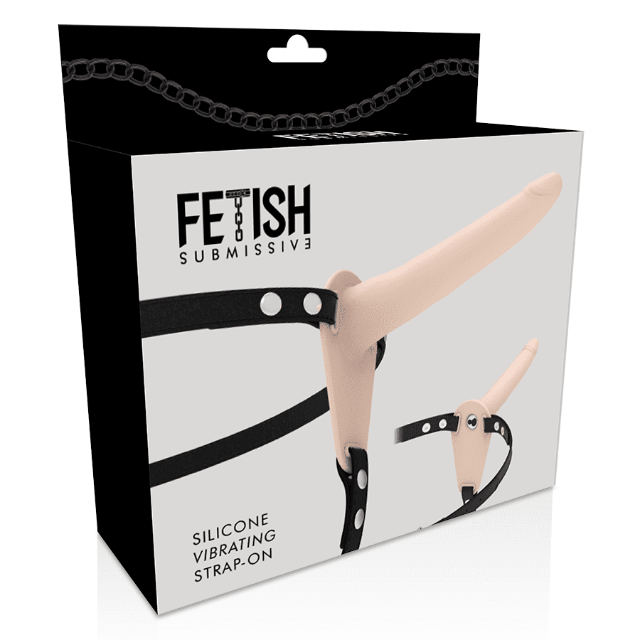 IMBRACATURA CON VIBRATORE IN SILICONE FETISH SUBMISSIVE FLESH 15CM